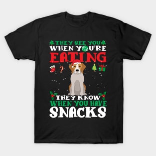 Christmas Dog Eating Snacks T-Shirt